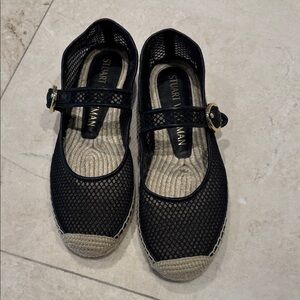 Stuart Weitzman Black Mesh Espadrilles